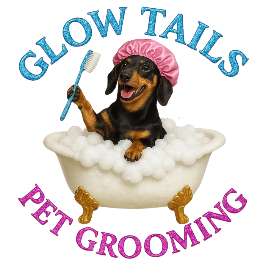 Glow Tails Pet Grooming Logo